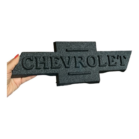Chevrolet Black Plastic Logo Sign - High-Quality, Durable Decor - Picture 1 of 1